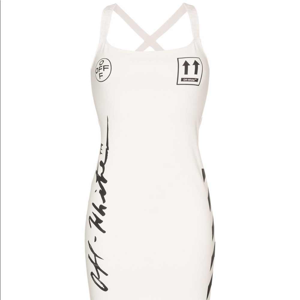 Off-White Logo Printed Bodycon Dress